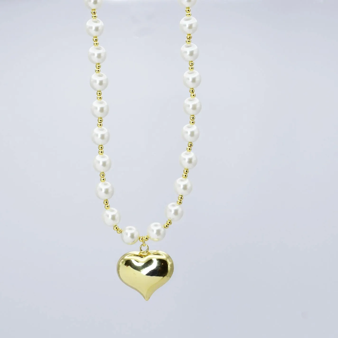 Chunky Puffy Heart Necklace O32