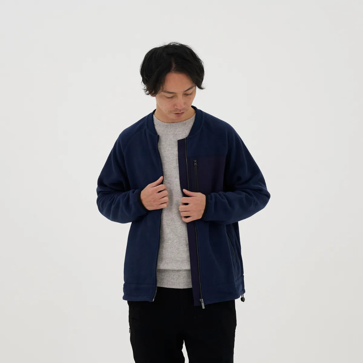 Collarless Fleece Jacket