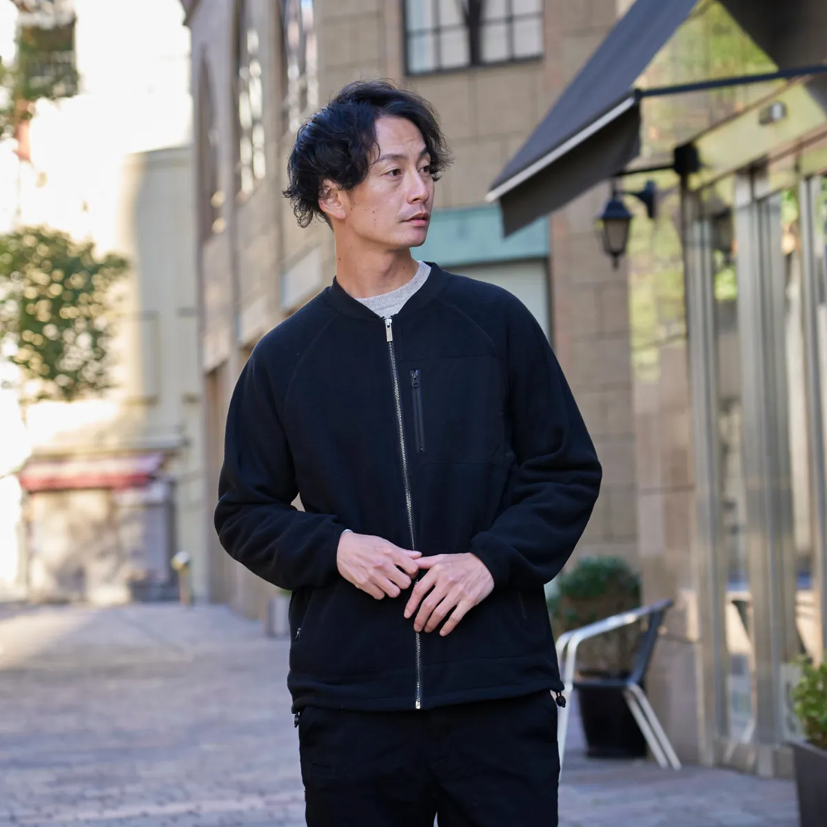 Collarless Fleece Jacket