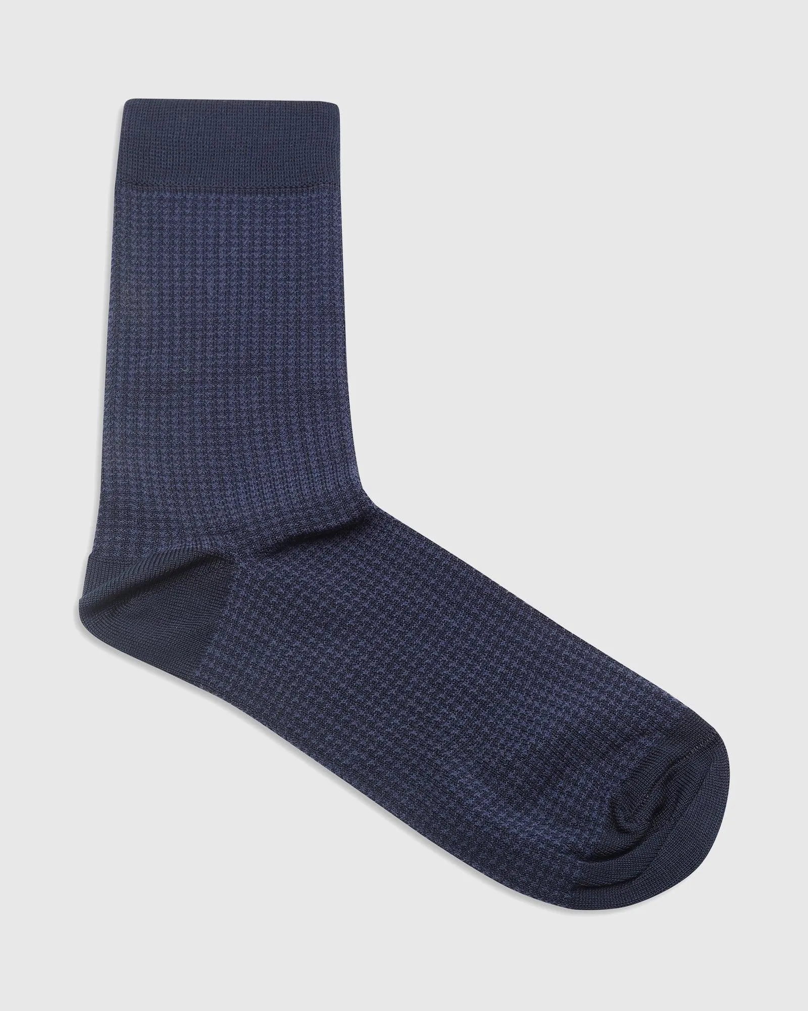 Cotton Navy Textured Socks - Ramsey