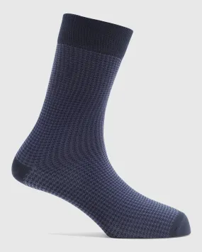 Cotton Navy Textured Socks - Ramsey