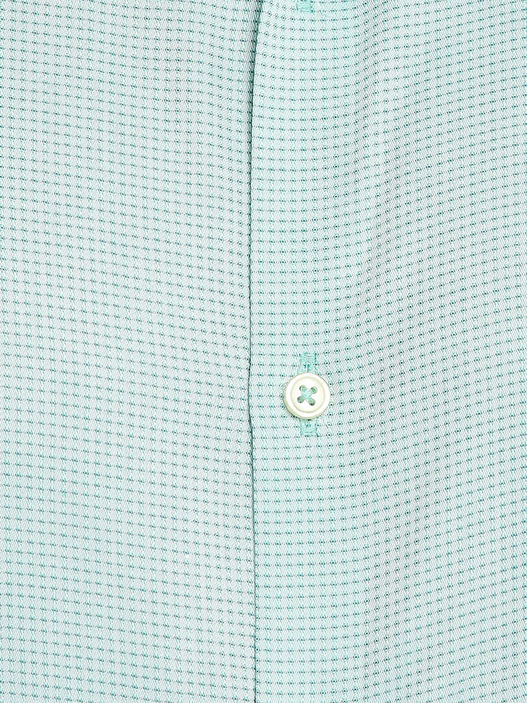 Cotton Sky Blue Self Design Slim Fit Formal Shirt