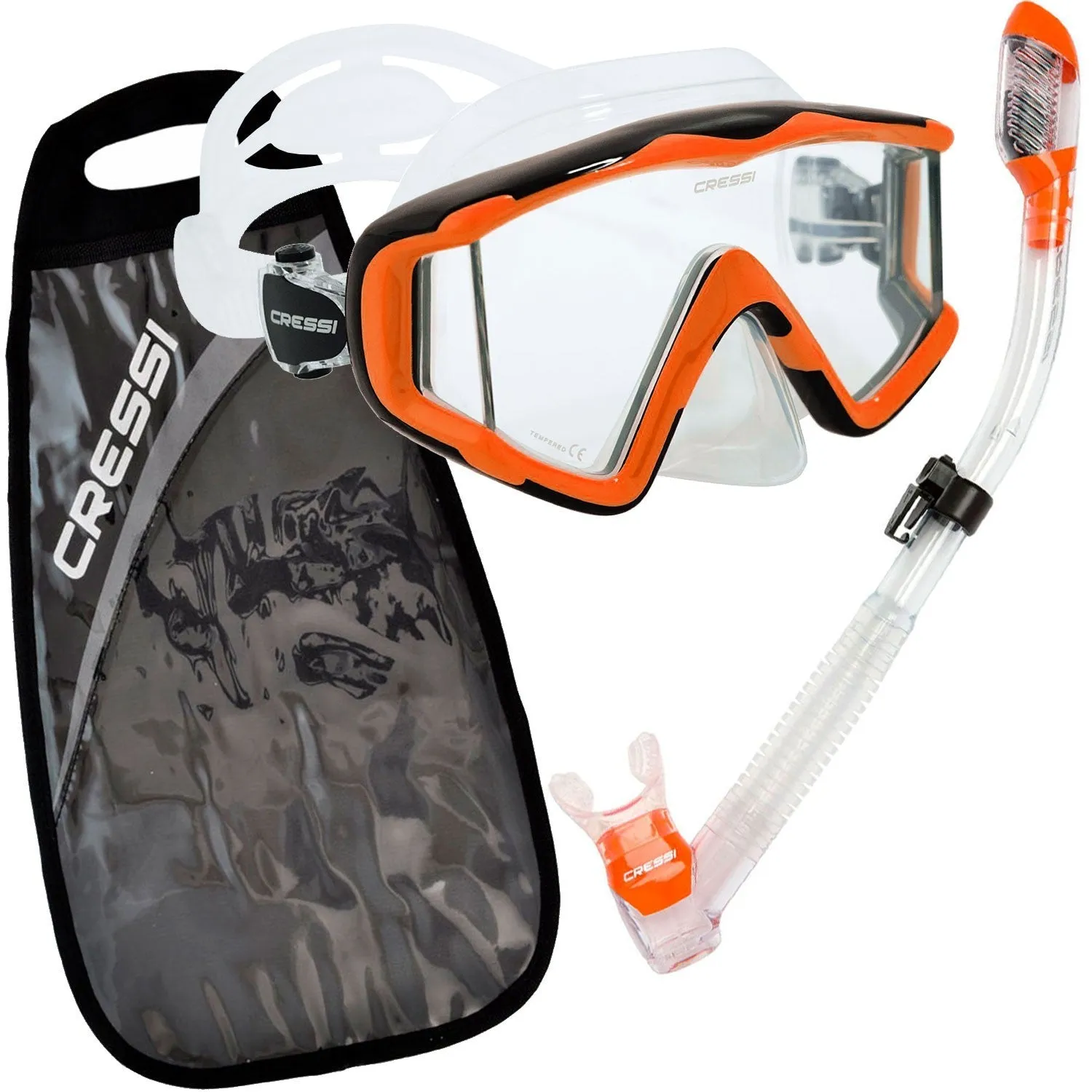 Cressi Pano 3 Mask Supernova Dry Adult Size Snorkel Combo