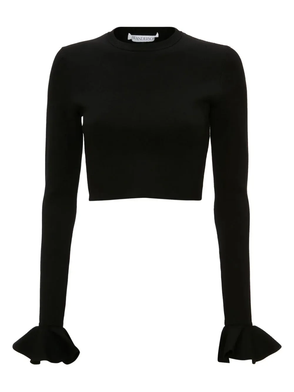 Cropped Ruffled Sleeve Jumper