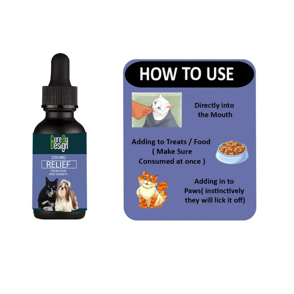 Cure By Design 250mg Relief Oil for Small Animals