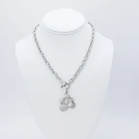 Cute Flower Silver Necklace J3