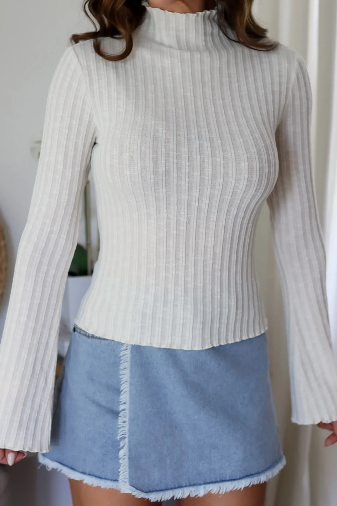 Daphne Knit Top-Ecru