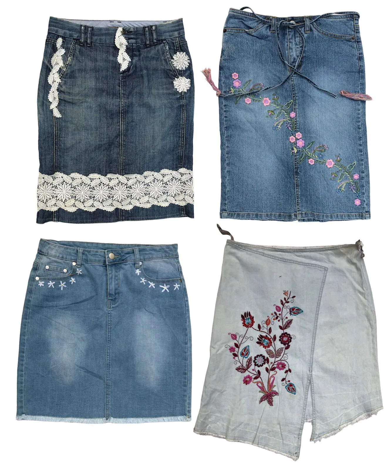 Denim Dreams: Vintage Y2K Midi Skirt Collection🌟👗😍(S-258)