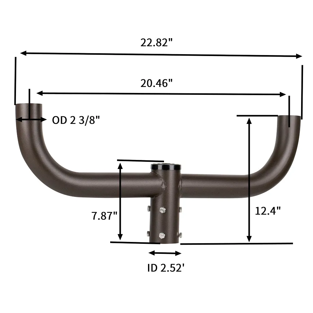 Double Bullhorn Mounting Bracket for 2 Lighting Fixtures with 2-3/8in Slip Fitter