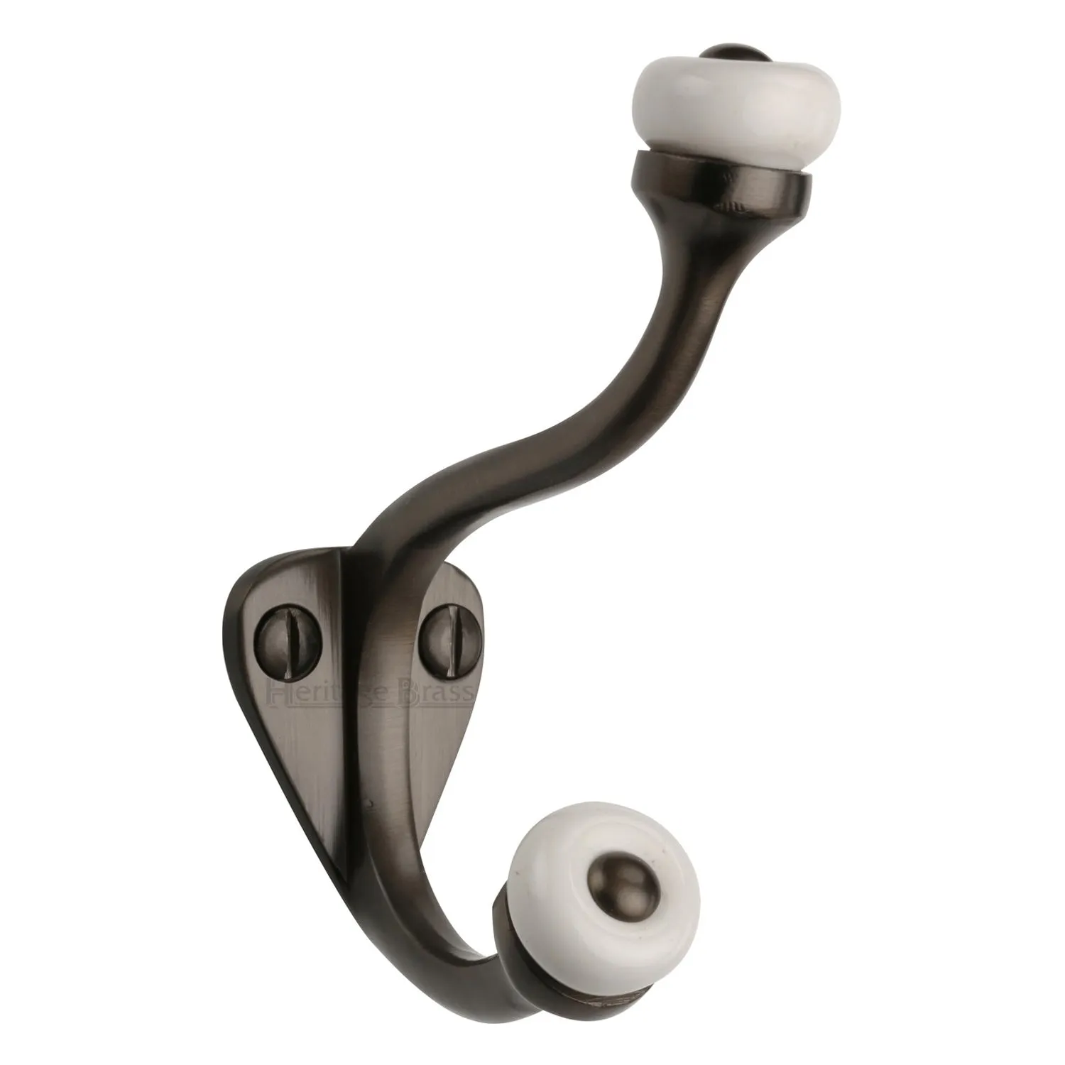 Double Robe Hook with Ceramic Ends