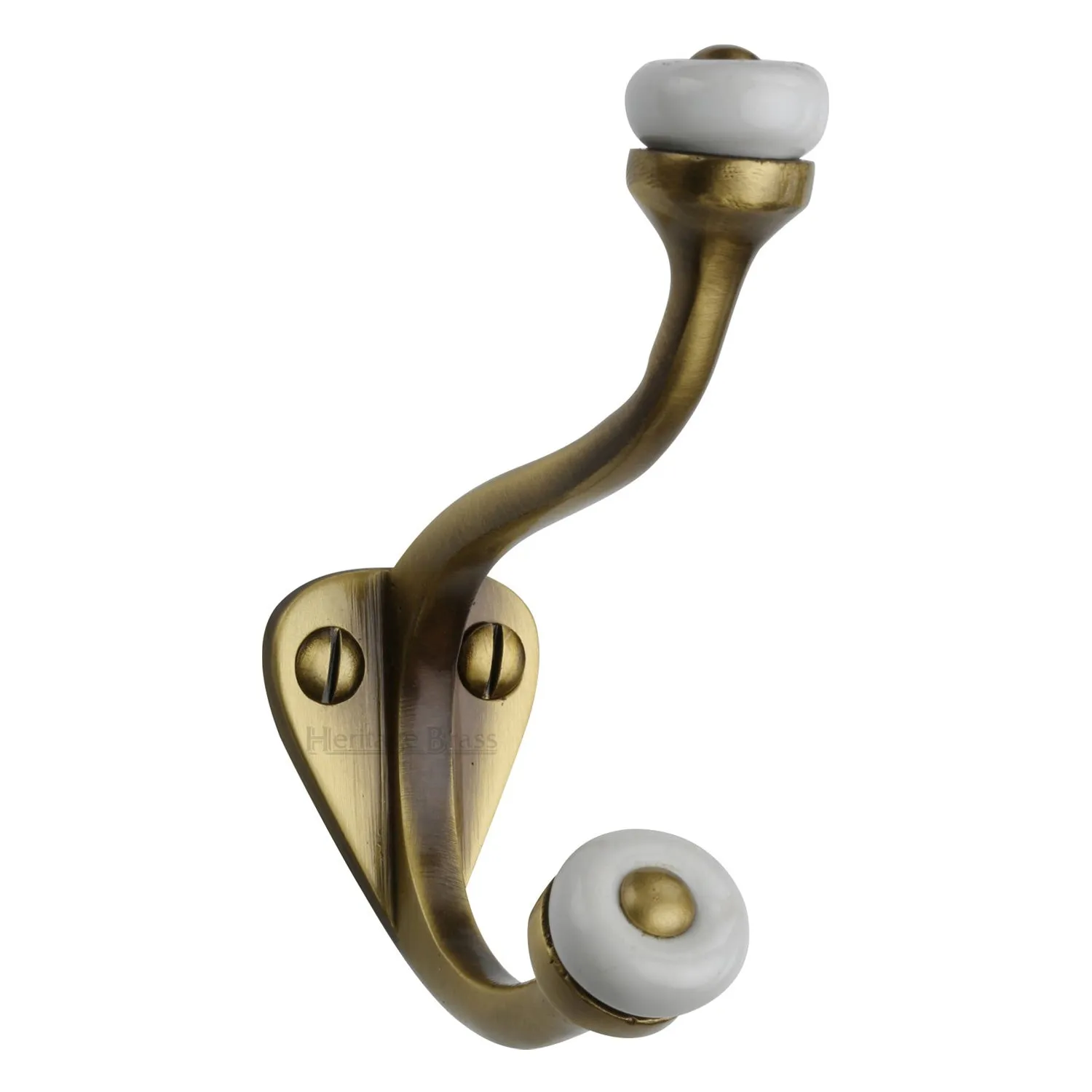 Double Robe Hook with Ceramic Ends