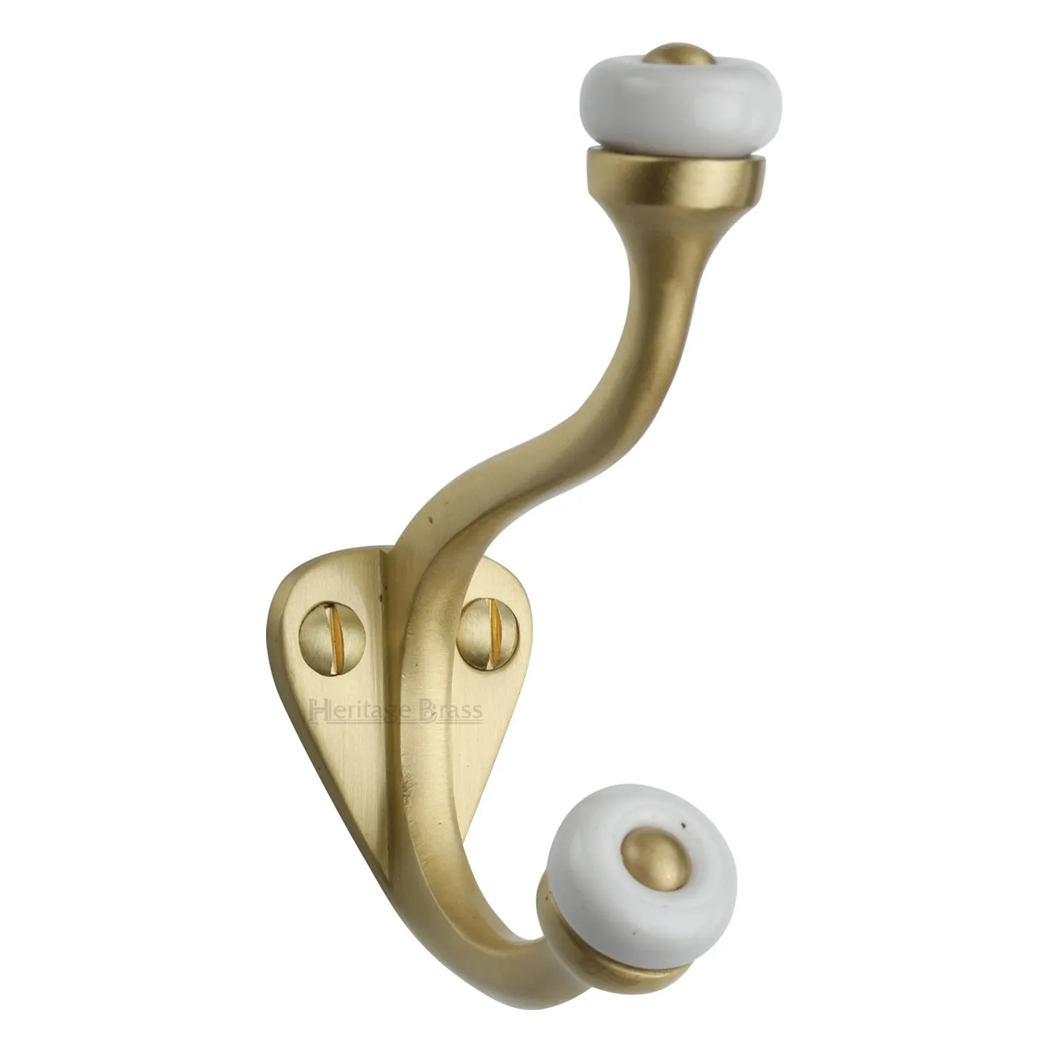 Double Robe Hook with Ceramic Ends