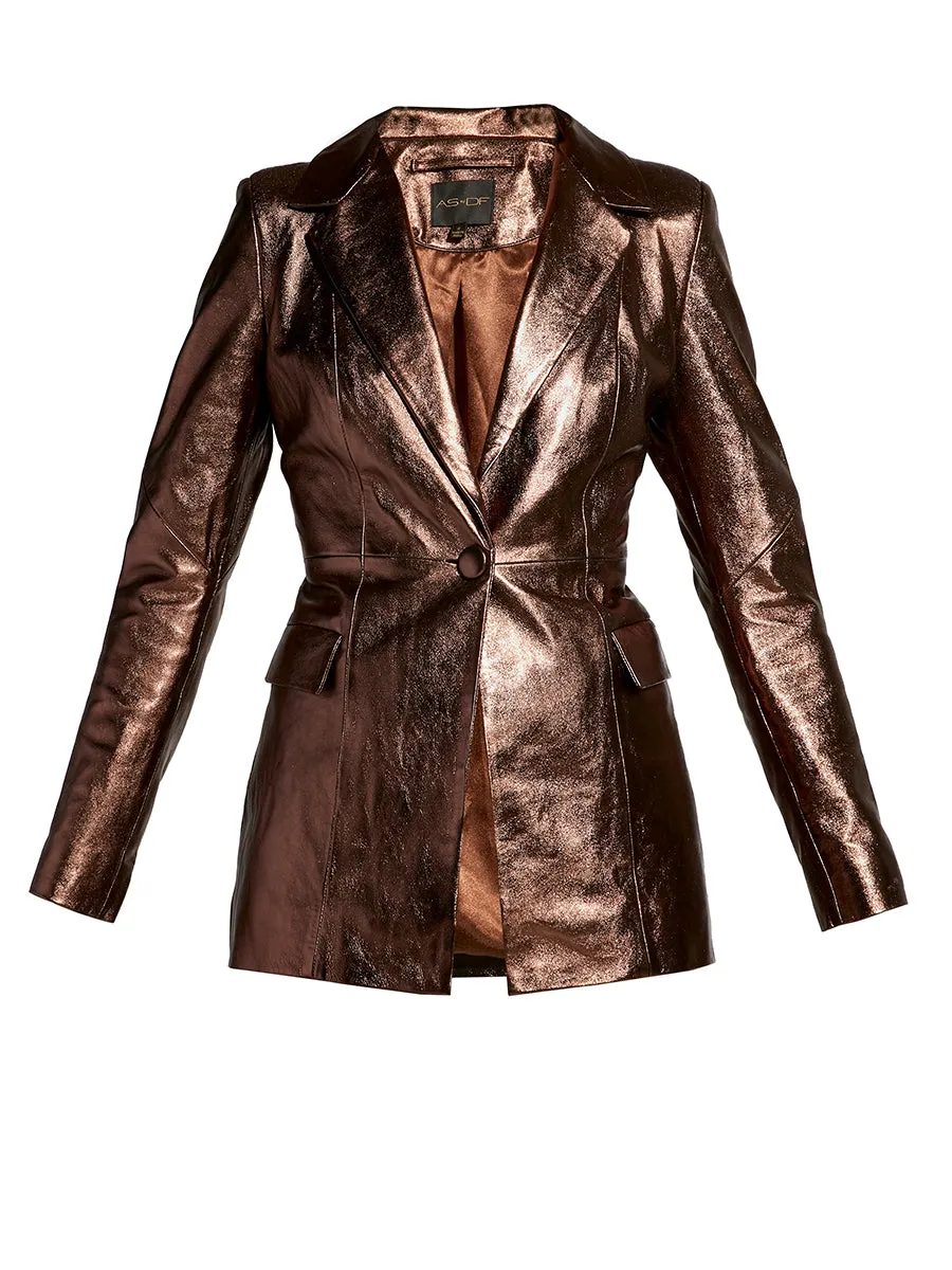 ELODIE UPCYCLED LEATHER BLAZER