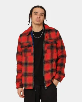 En Noir Inc Plaid Overshirt Red