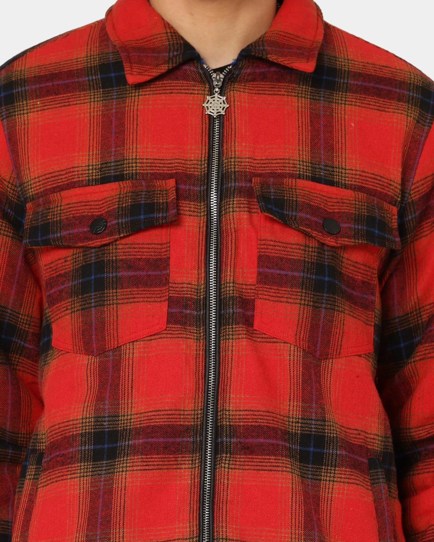 En Noir Inc Plaid Overshirt Red