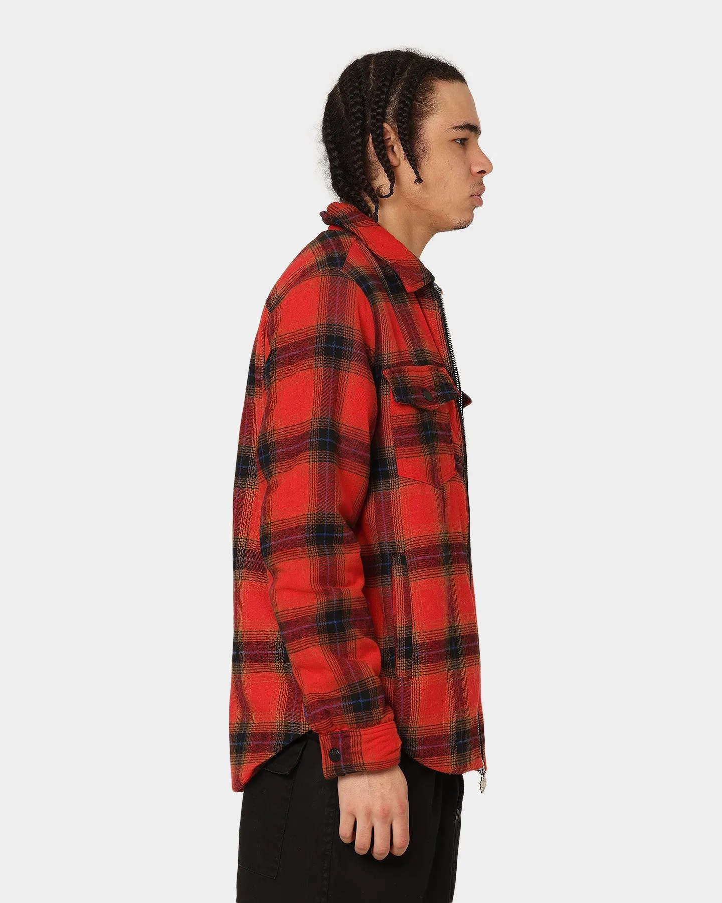 En Noir Inc Plaid Overshirt Red