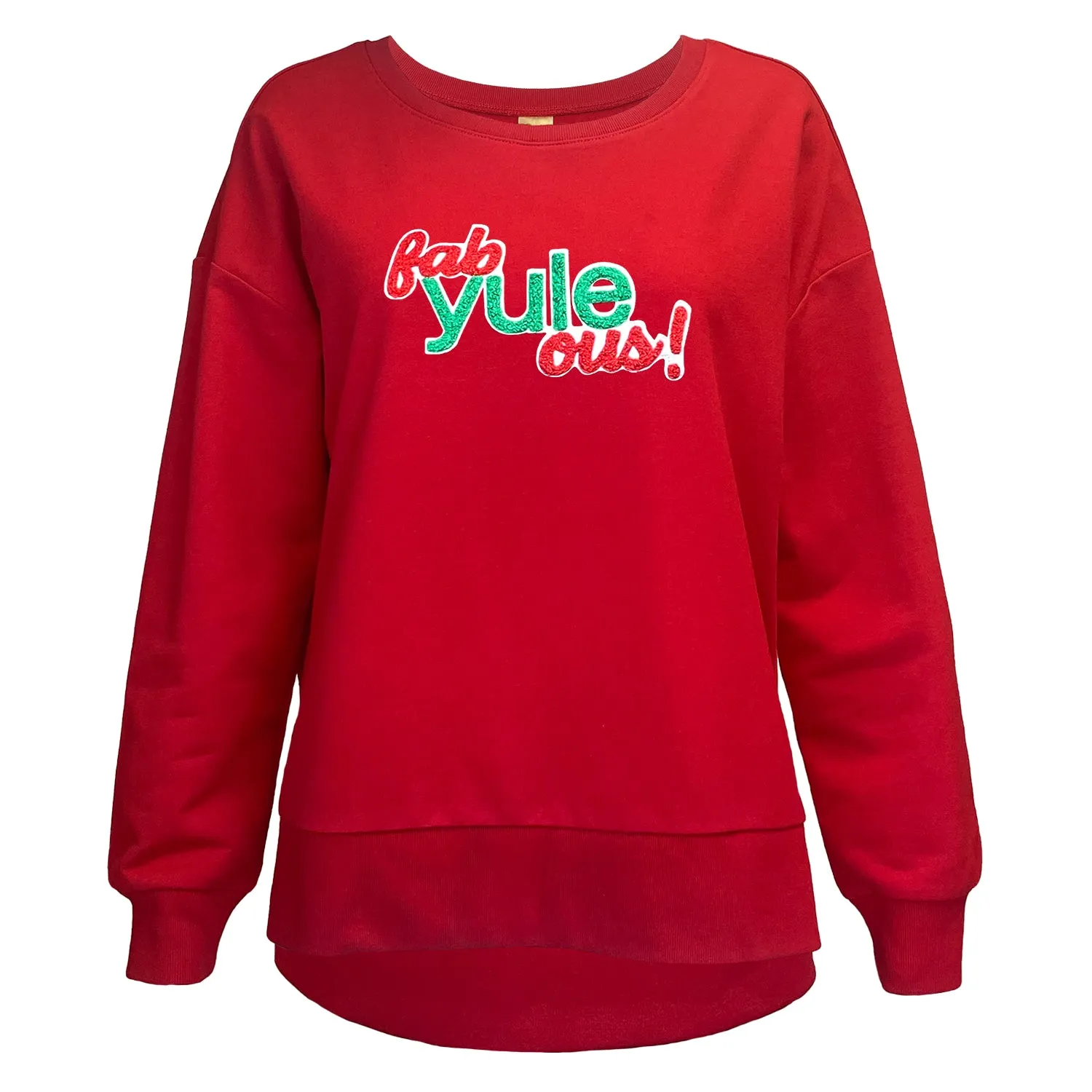 Fab-yule-ous Chenille Patch Boxy Crew