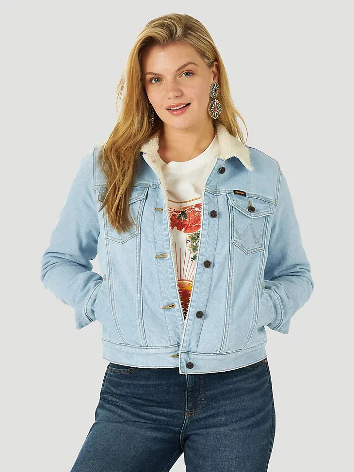 Final Sale ✨ Wrangler Sugarland Sherpa Bleach Denim Jacket