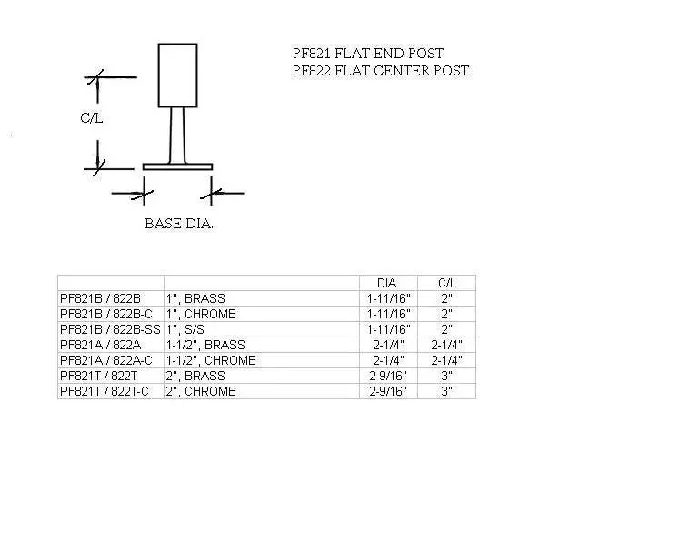 Flat Center Post For 2" Tubing