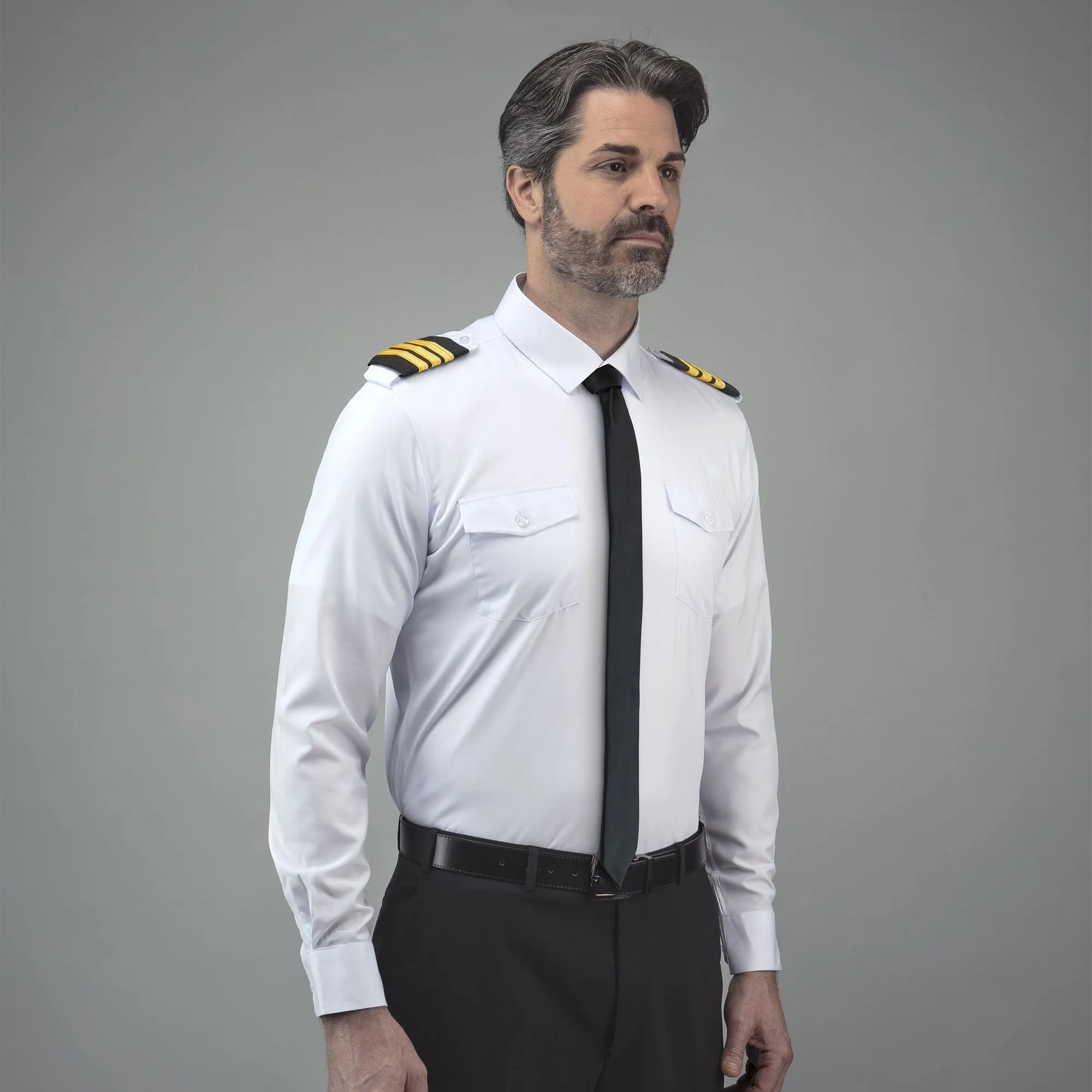 FlexTech - Professional Pilot Uniform Shirt, Long Sleeve