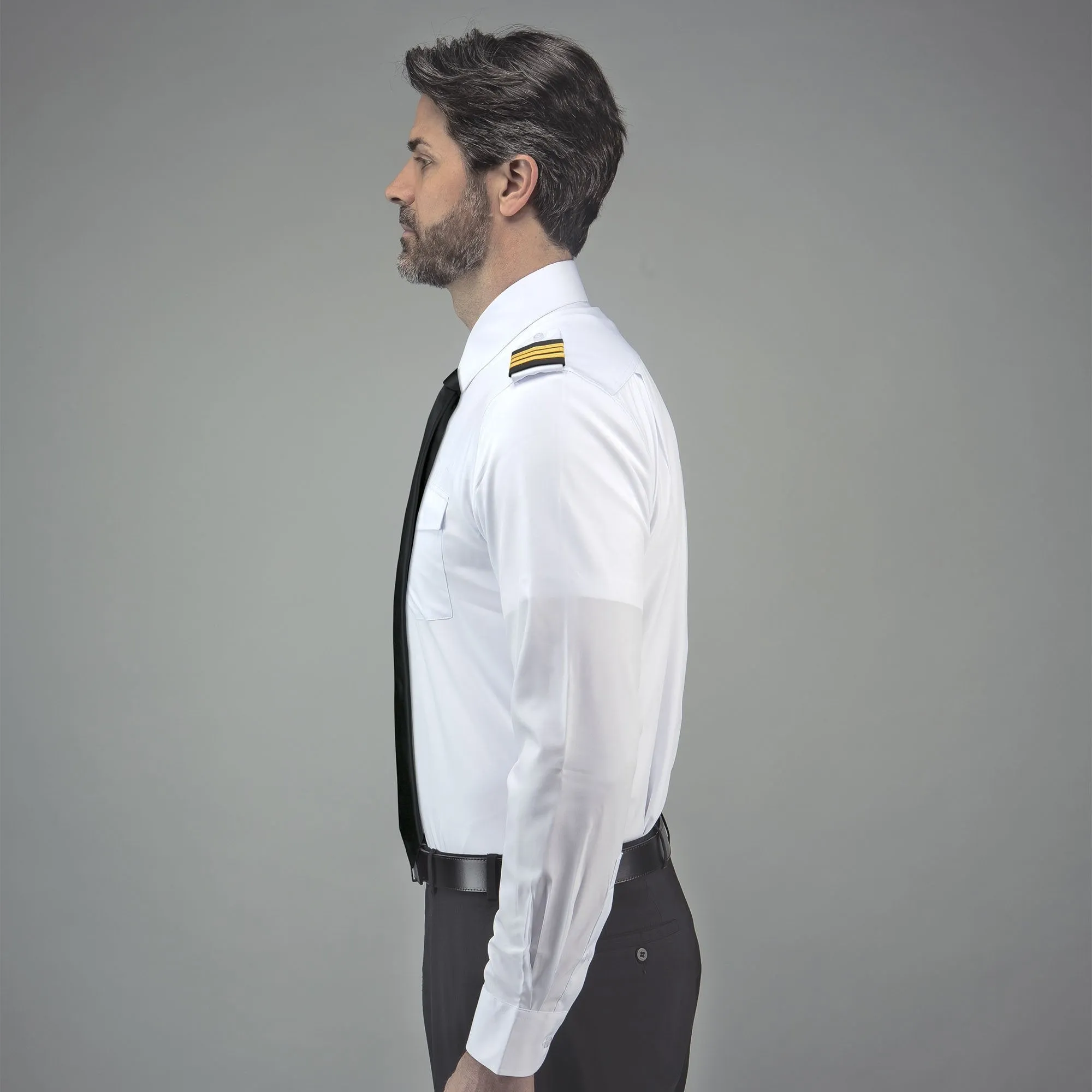 FlexTech - Professional Pilot Uniform Shirt, Long Sleeve