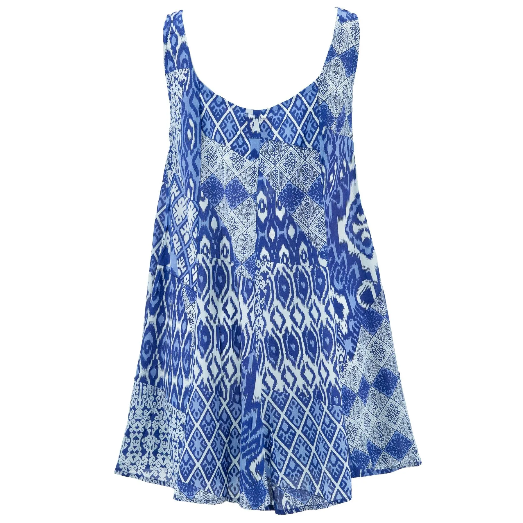 Floaty Dolly Dress - Blue Ikat