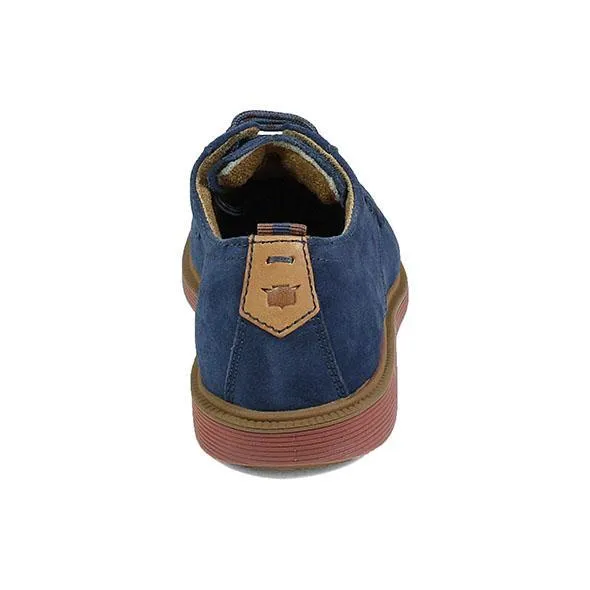 Florsheim Kids Boy's Sapacush Plain Toe Ox Navy Suede/Brick (Sizes 4-7)