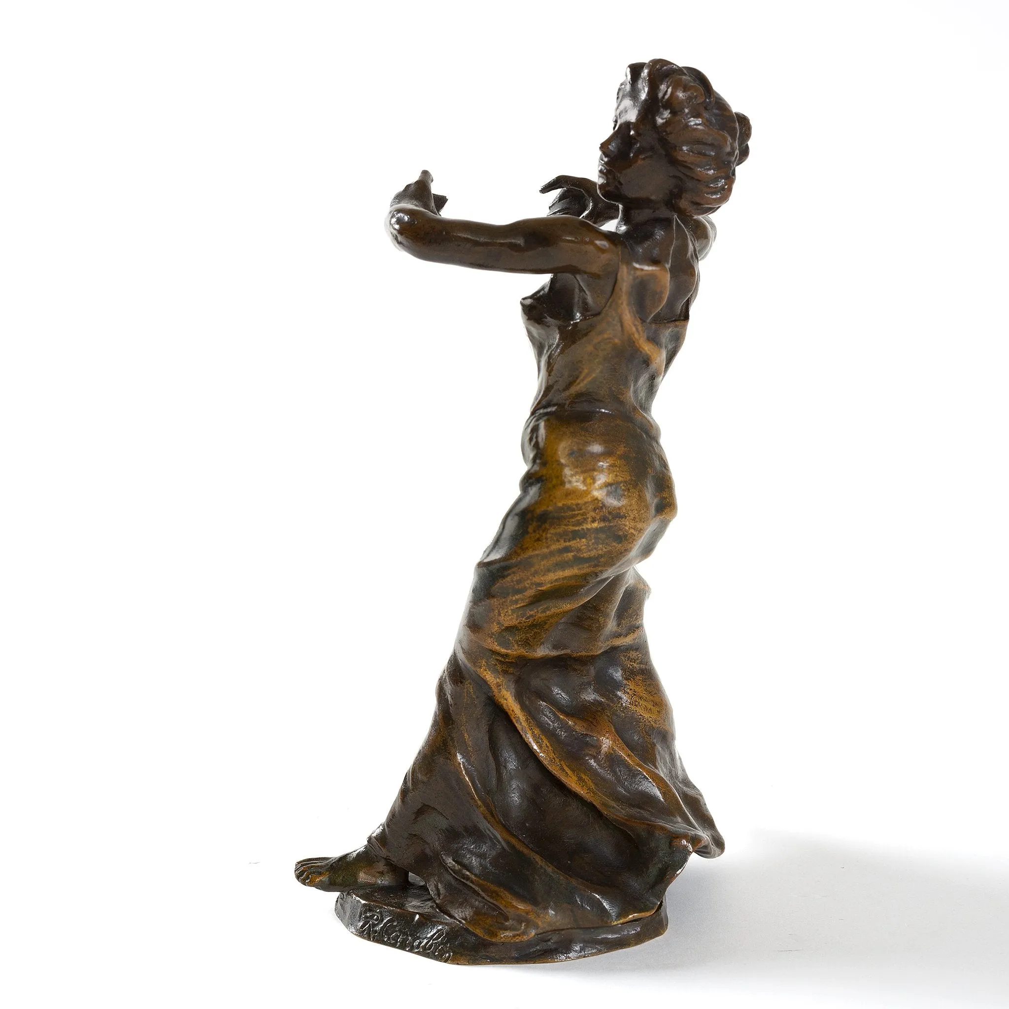 François-Rupert Carabin Bronze Castanet Dancer Sculpture