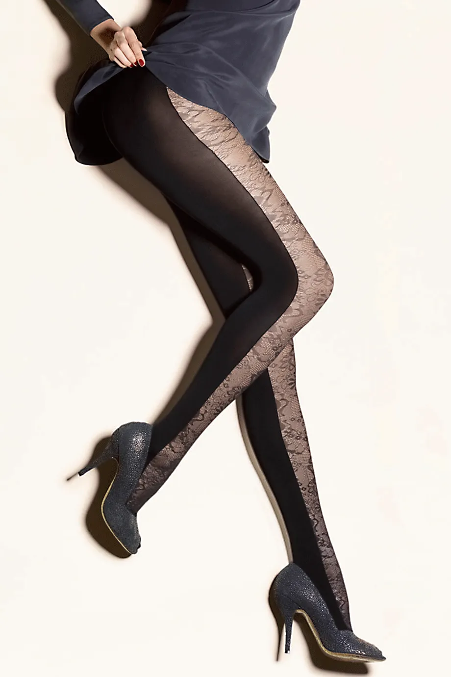 GERBE IMPREVU Black Lace Tights