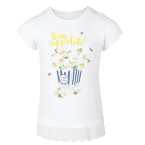 GIRLS 'BON APETIT' T-SHIRT - WHIITE