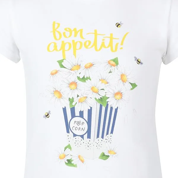 GIRLS 'BON APETIT' T-SHIRT - WHIITE