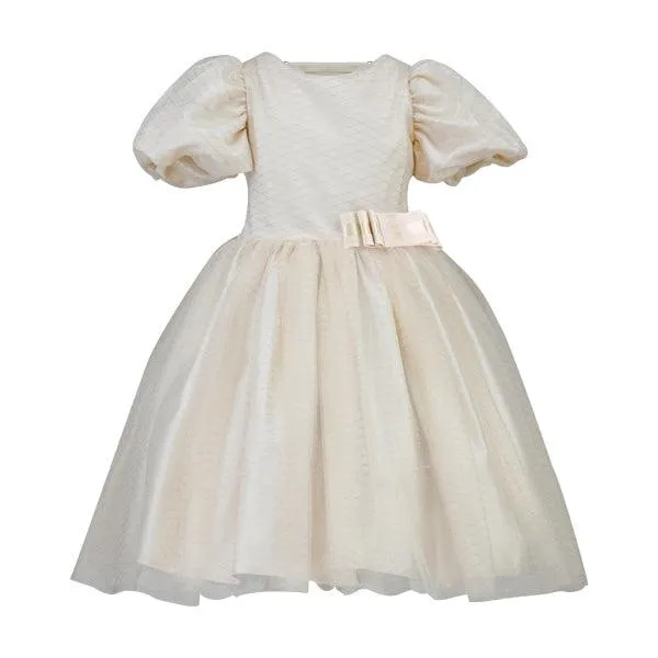 GIRLS CREAM TULLE BALL DRESS