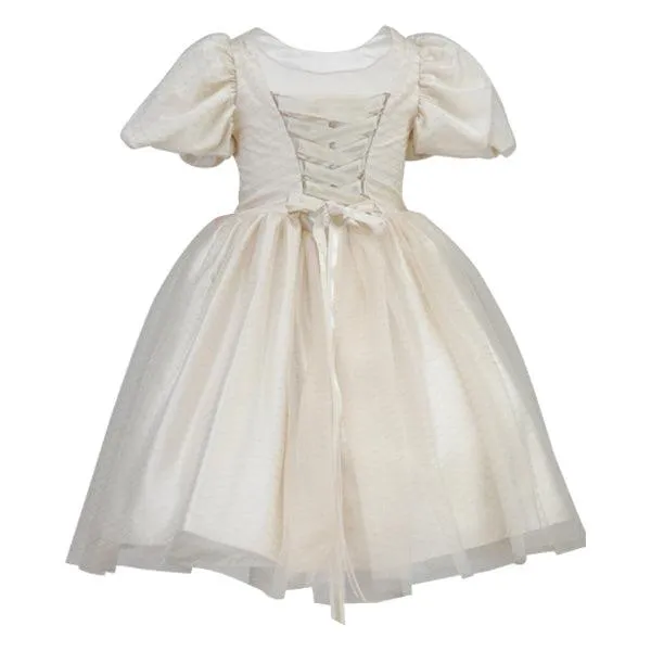 GIRLS CREAM TULLE BALL DRESS