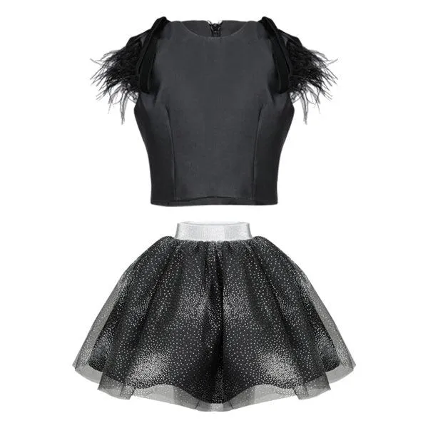 GIRLS SKIRT SET - BLACK