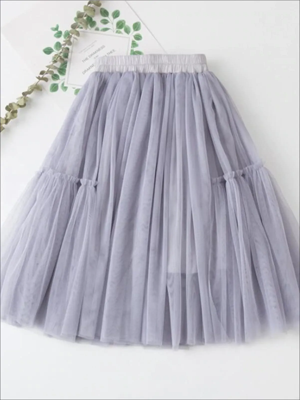 Girls Tulle Layered Midi Tutu Skirt