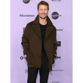 Glen Powell Hit Man Characters Green Peacoat