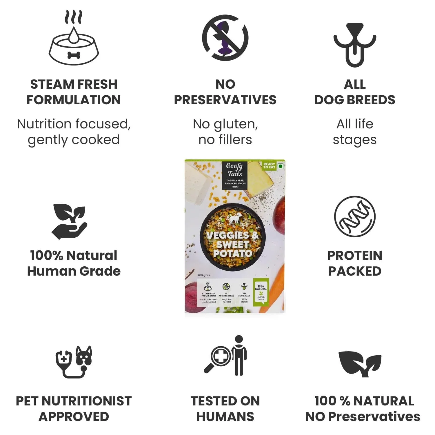 Goofy Tails Veggies and Sweet Potato Fresh Food for Dogs and Puppies 300g