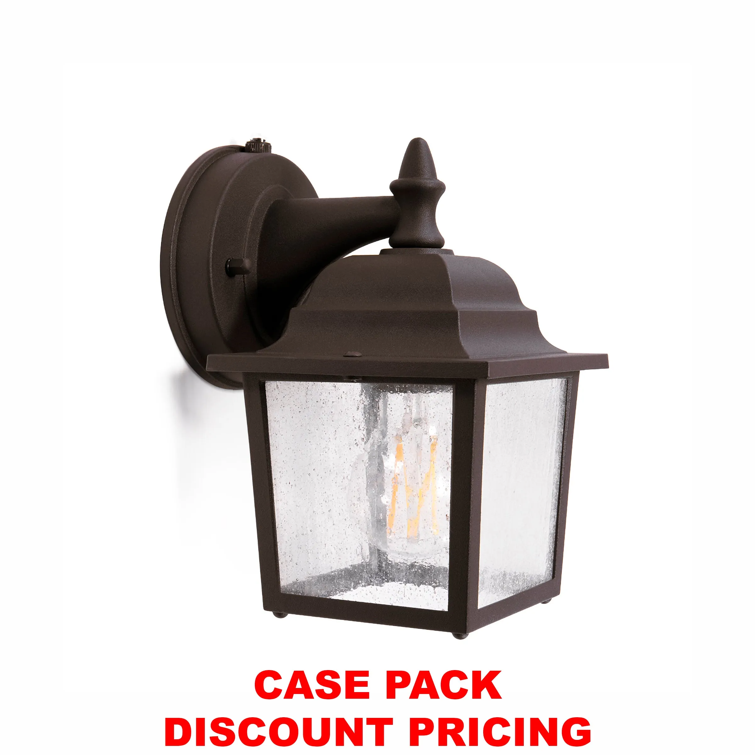 Greystone Outdoor Dusk to Dawn Porch Light, E26 Standard Socket, Wet Location, Seedy Glass, Black, Galvanize Finish, Rustic Bronze or White Finish Available