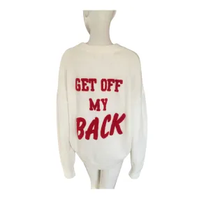 H&M Slogan Jumper “Get Off My Back” Cream Red SIZE M