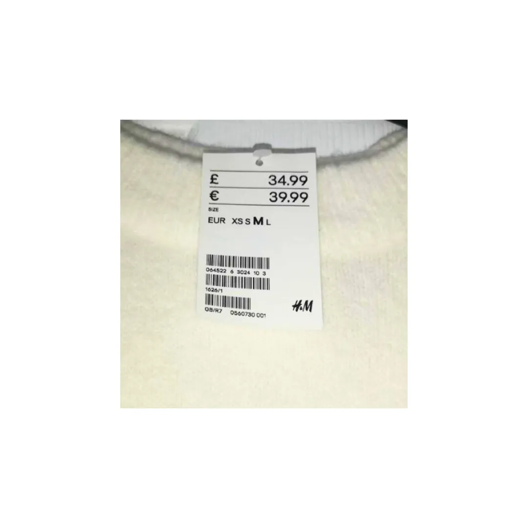 H&M Slogan Jumper “Get Off My Back” Cream Red SIZE M