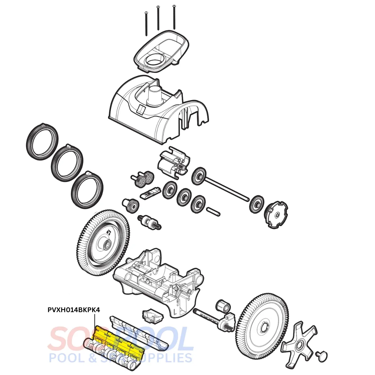 Hayward AquaNaut Bracket Skirt Kit | Black | 4 Pack | PVXH014BKPK4