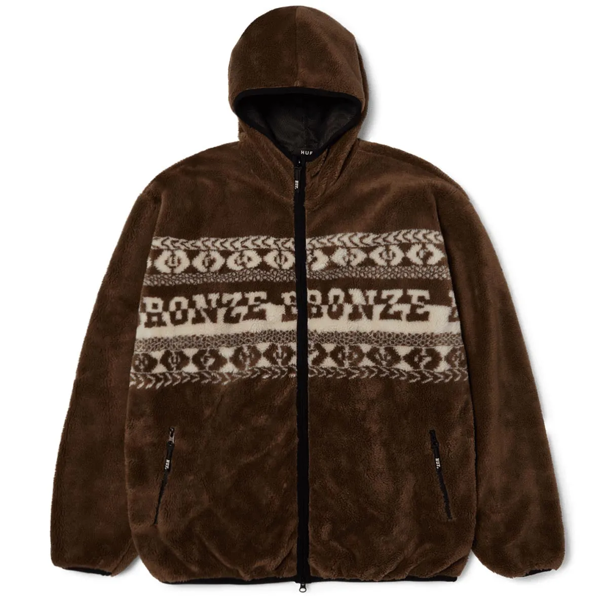 Huf x Bronze 56k High Pile Fleece Sweatshirt - Brown