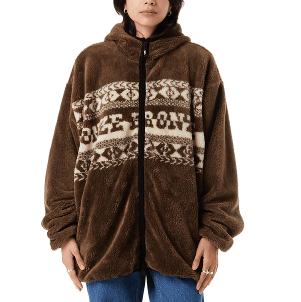 Huf x Bronze 56k High Pile Fleece Sweatshirt - Brown