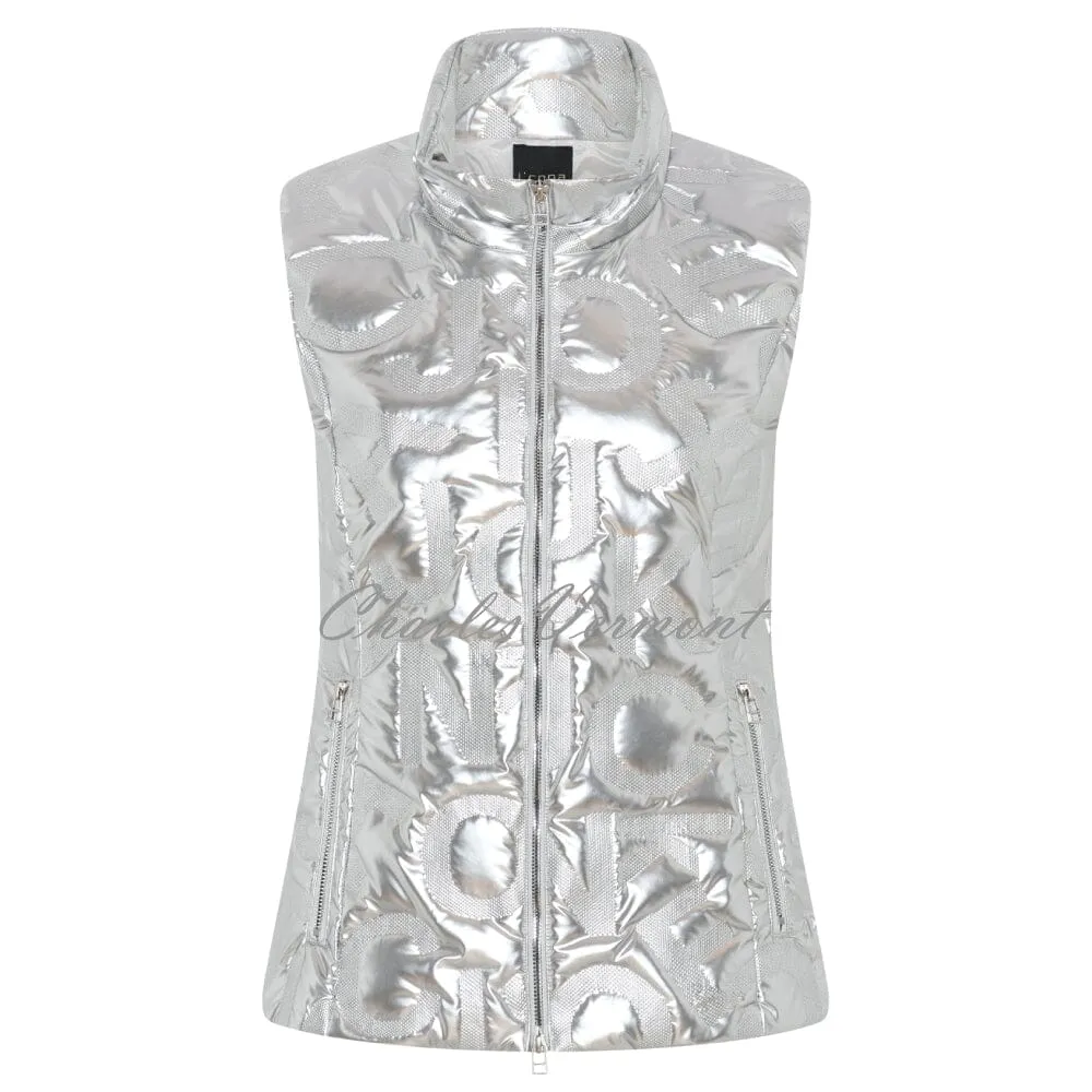 I'cona Embossed Letter Print Gilet - Style 69004-60139-91 (Silver)