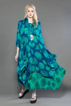 Jade Dress in Aqua Print Delphi