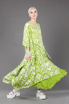 Jade Dress in Lime Ikat Delphi