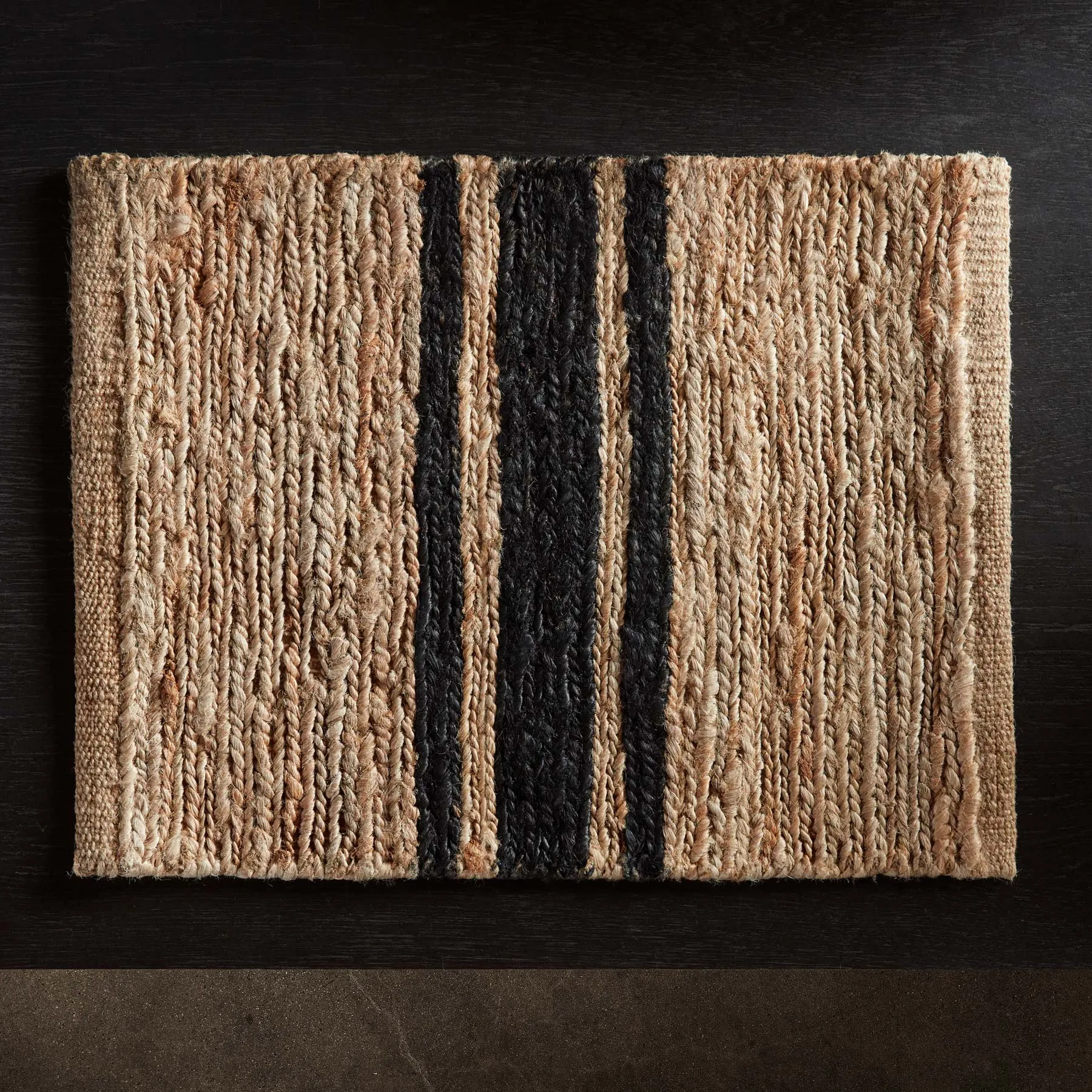 Jute Placemats (Set of 4) - Natural/Charcoal Stripe