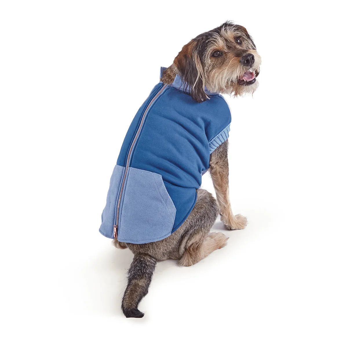 Kazoo Apparel Kick Back Dog Jacket Blue Extra Extra Small ***