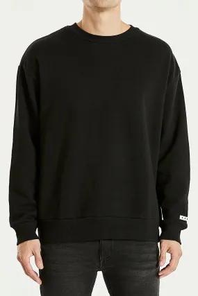 KISS CHACEY Mens Essentials Crew Neck Jumper - Jet Black