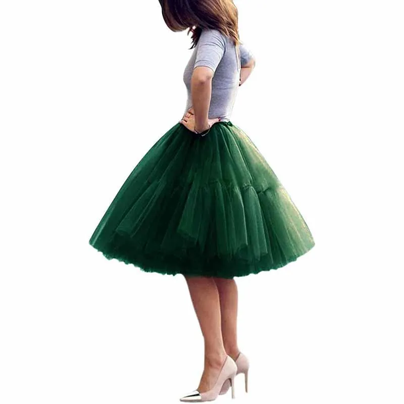 Lady's Princess Tutu Tulle Knee Length Skirt Underskirt